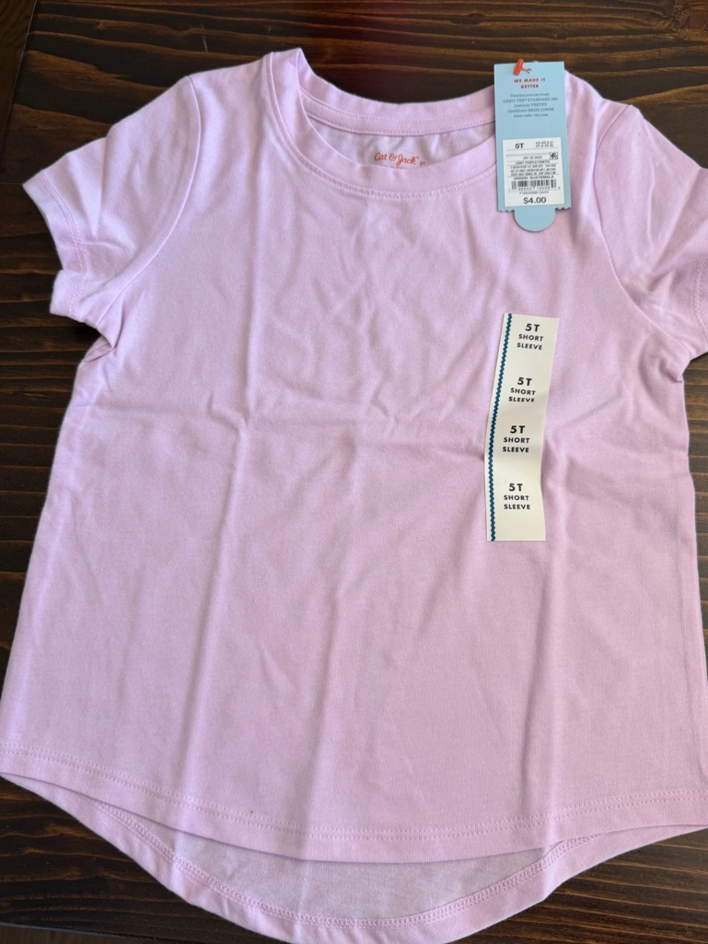 Cat & Jack Light Purple T-shirt NWT size 5T